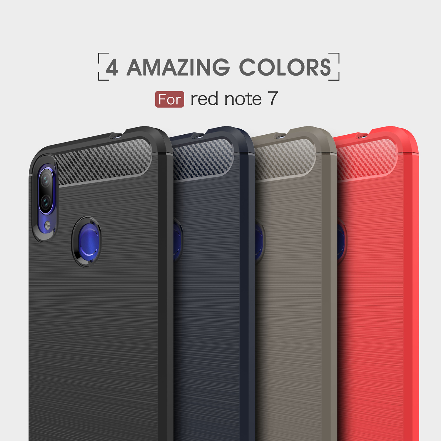 Case Xiaomi Redmi Note 7 / Pre-Order * คาร์บอนไฟเบอร์เนื้อ Brushed เคส TPU *