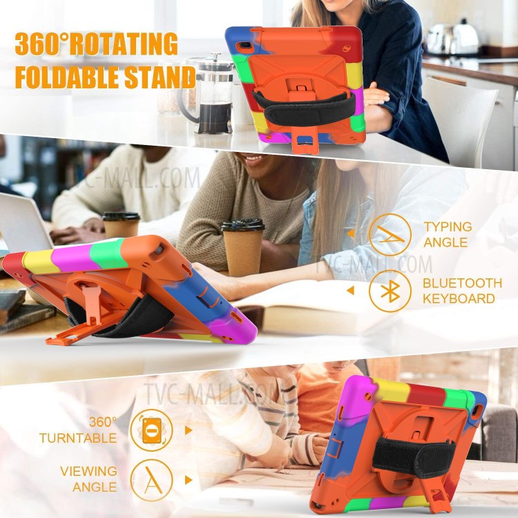 Case Samsung Galaxy Tab A7 (2020)/ Pre-Order * เคสขาตั้งกันกระแทก TPU + ซิลิโคน + ฝาครอบพีซีสไตล์ลายพรางสีสวย *