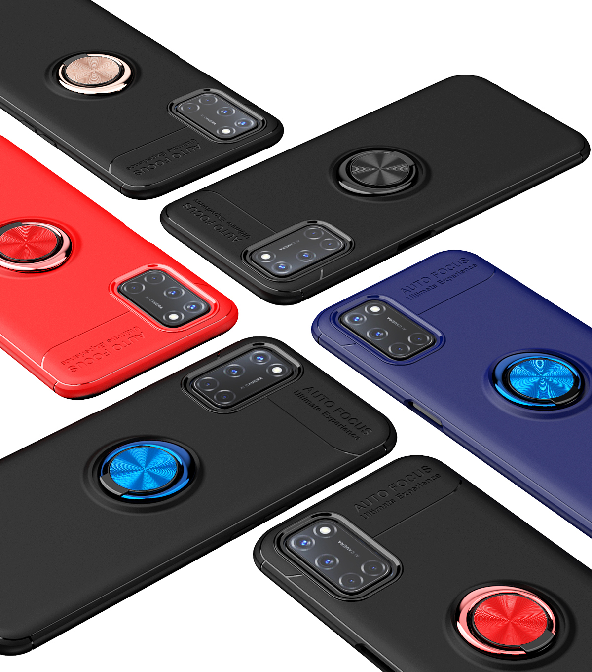 Case OPPO A92 / Pre-order * เคสแหวนนิ้วขาตั้ง TPU ที่ใส่แหวนในตัวช่วยให้ใช้งานมือเดียวได้ง่าย ยังสามารถทำหน้าที่เป็นขาตั้งหมุนได้ 360 องศา *