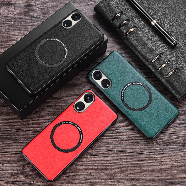 Case OPPO Reno8 T 5G # Pre - Order * เคสแม่เหล็กเข้ากันได้กับ MagSafe PU Leather PC TPU Phone Cover *
