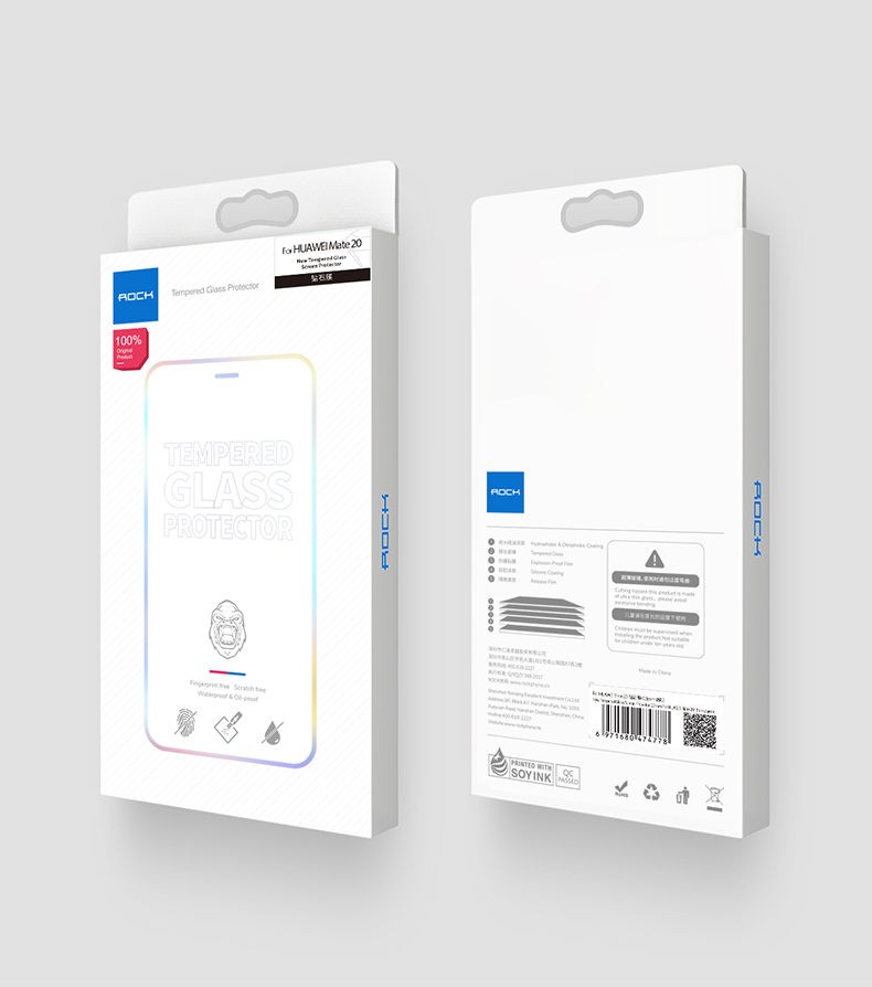 กระจกนิรภัย Huawei Mate 20 / Pre-order * ROCK ขอบโค้ง 3D เรียบและปลอดภัยในการใช้งาน *