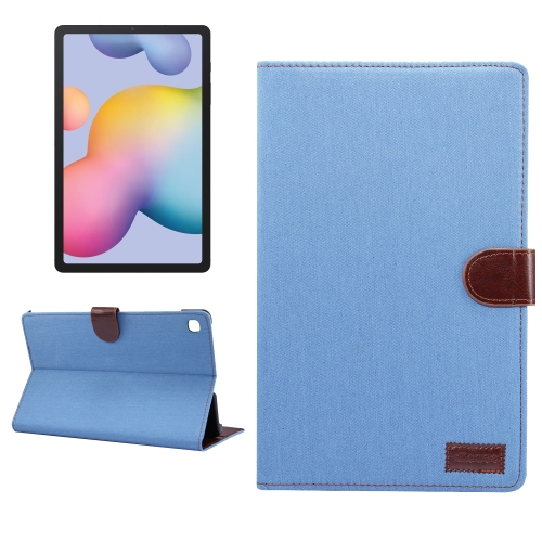 Case Samsung Galaxy Tab S6 Lite / Pre-Order * เคสซองหนังพลิกยีนส์แนวนอน & Sleep / Wake-up ฟังก์ชั่น และช่องเสียบการ์ดและกระเป๋าสตางค์ *