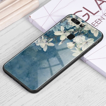 Case Huawei Mate 20 X / Pre-Order * เคสลายดอกไม้ซิลิโคนนุ่ม TPU + กระจกนิรภัยปกหลัง *
