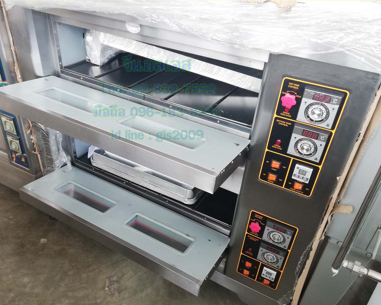 เตาอบขนมแก๊สควบคุมด้วยไฟฟ้า4ถาดใหญ่