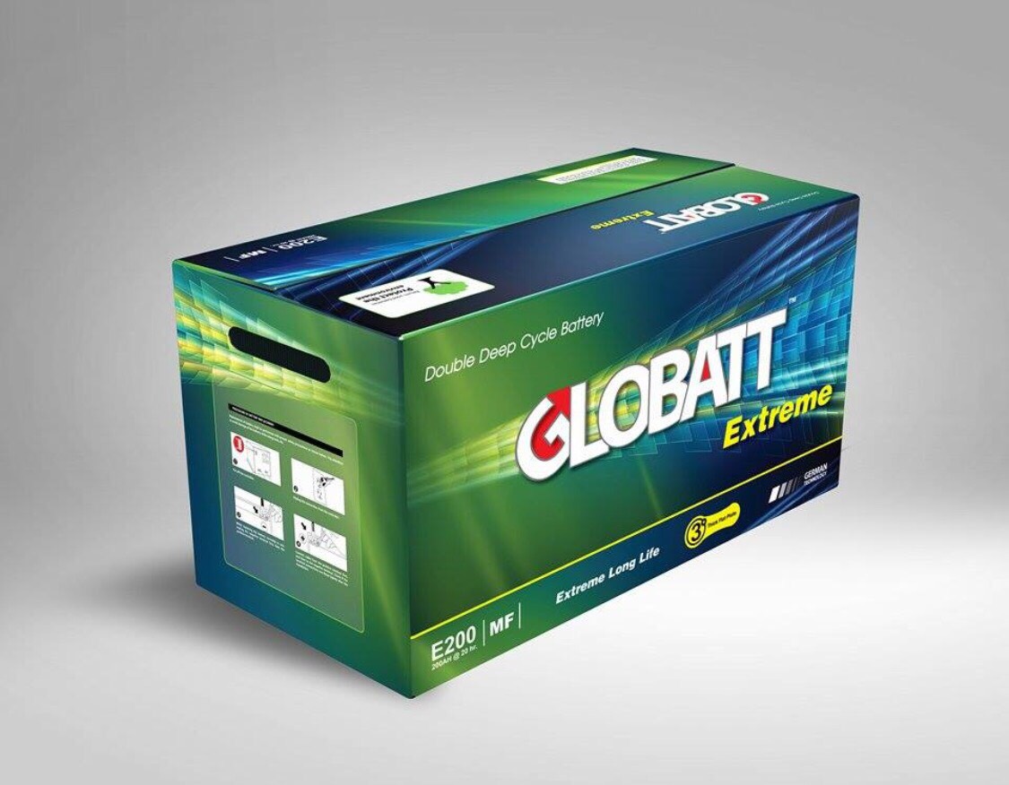 แบตเตอรี่ Deep cycle ยี่ห้อ Globatt รุ่น Extreme Plus ขนาด 100-200Ah