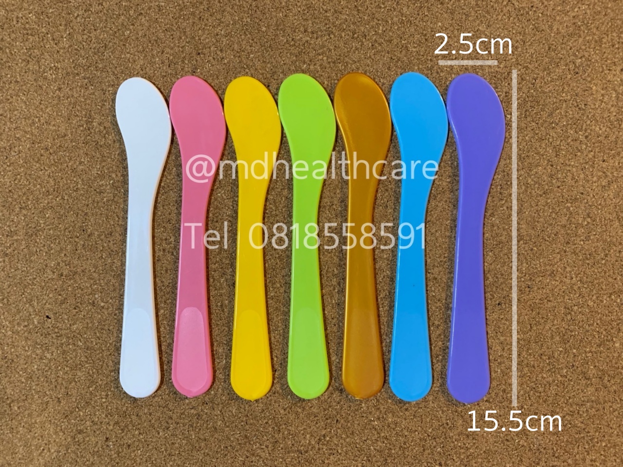 ไม้พายพลาสติก ไม้พายปาดครีม ขนาด15.5*2.5cm. (1ชิ้น) งานหนาขอบไม่คม-เลือกสีได้