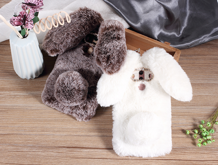 Case Huawei Mate 10 Pro / Pre-order * กระต่ายรูปร่างปุยขนเคลือบ Rhinestone เคส TPU *