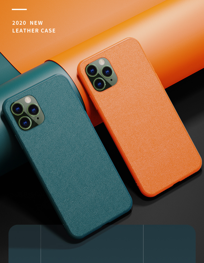 Case iPhone 11 Pro / Pre-order * สไตล์เรียบง่ายหนัง PU เคลือบโทรศัพท์ TPU Soft Case *