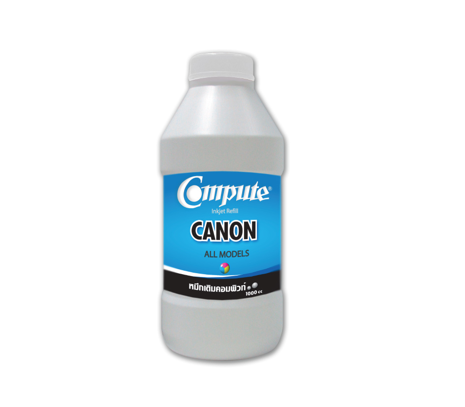 น้ำหมึกเติม(Refill Inkjet) คอมพิวท์ For CANON All model Black 1000CC สีดำ