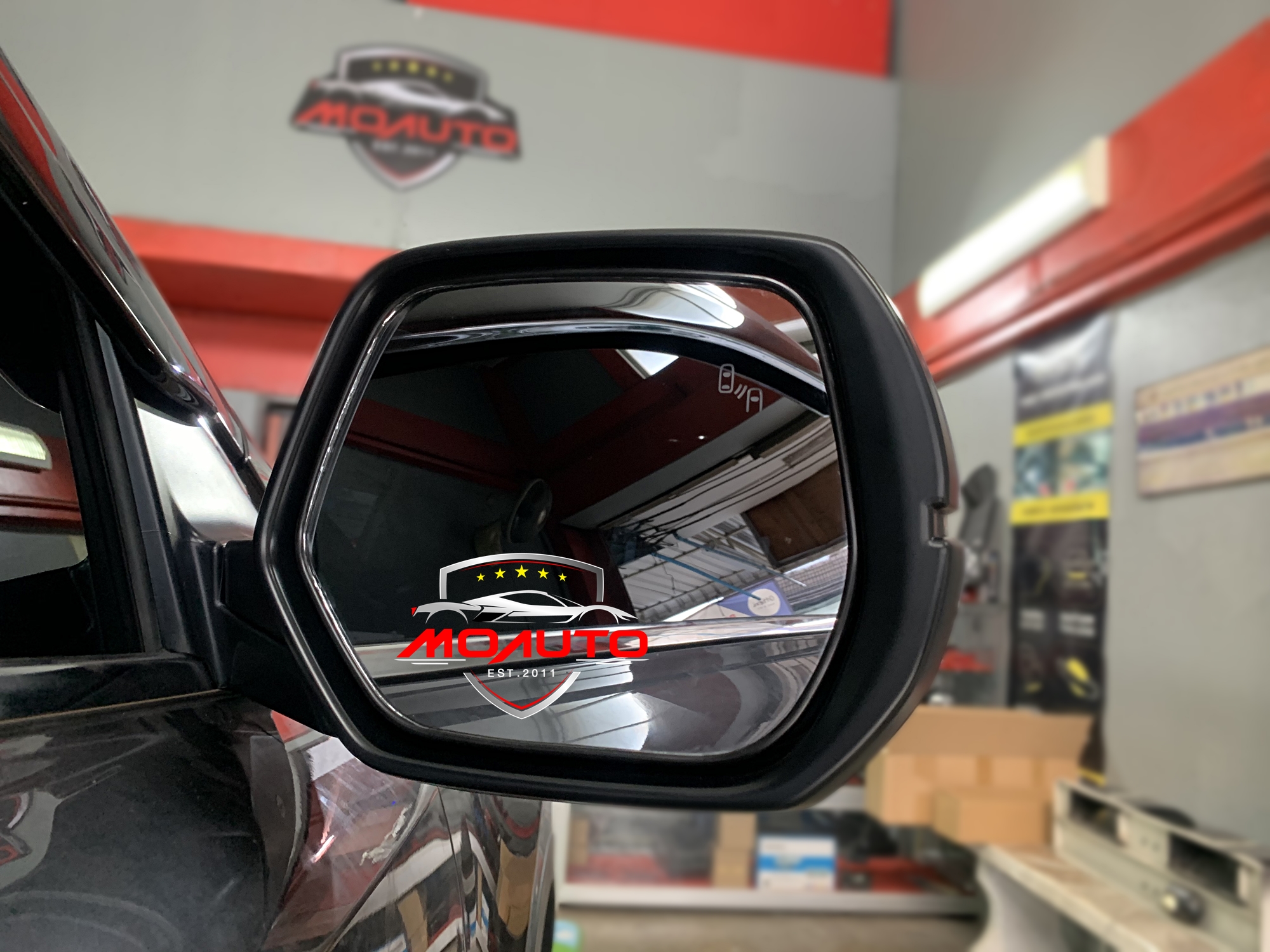 ชุดระบบช่วยเตือนมุมอับสายตาที่กระจกมองข้าง V1 (Blind Spot Monitor) CR-V G5