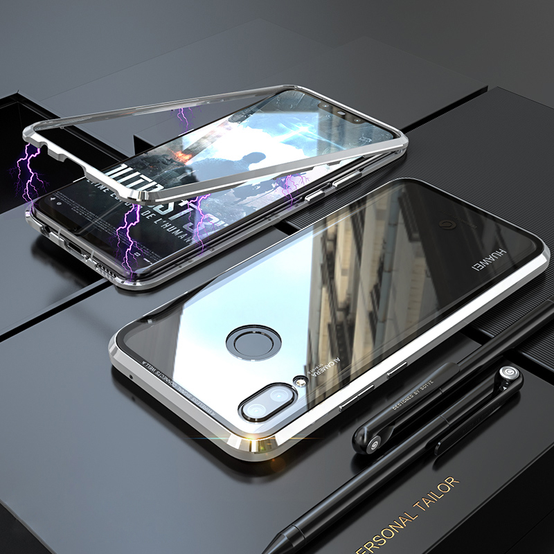 Case Huawei Nova 3 / Pre-Order * เคสกรอบโลหะแม่เหล็ก + ปกหลังกระจกนิรภัย ถอดออกได้ *