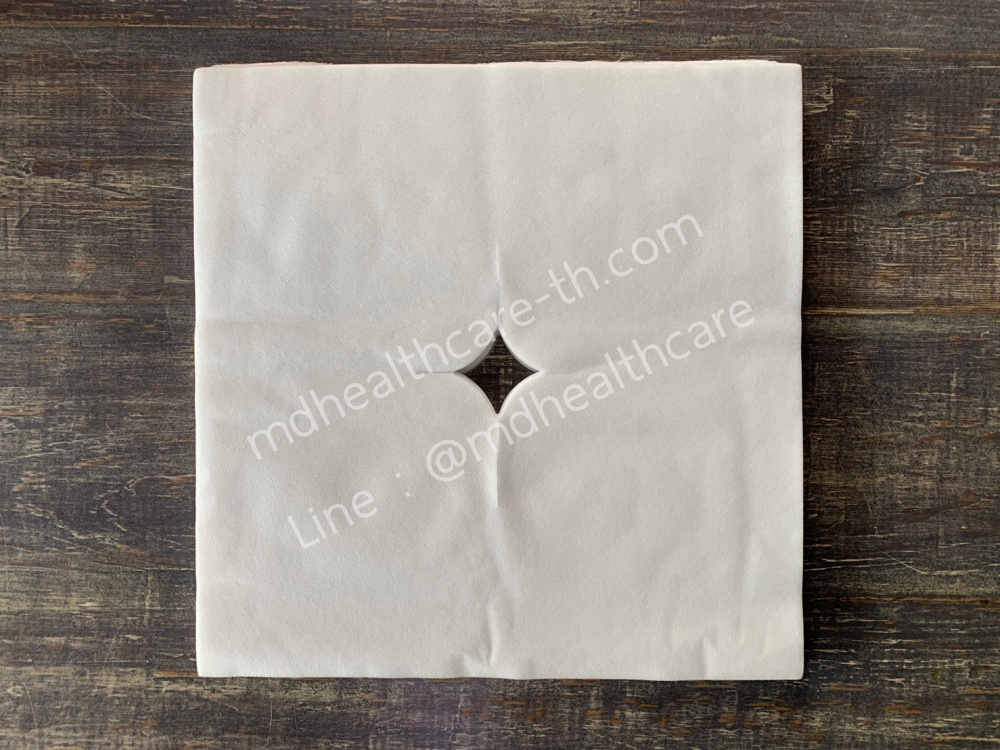 กระดาษรองหน้า เตียงหลุม หมอนโดนัท หนา30แกรม (100แผ่น/ห่อ) สีขาว