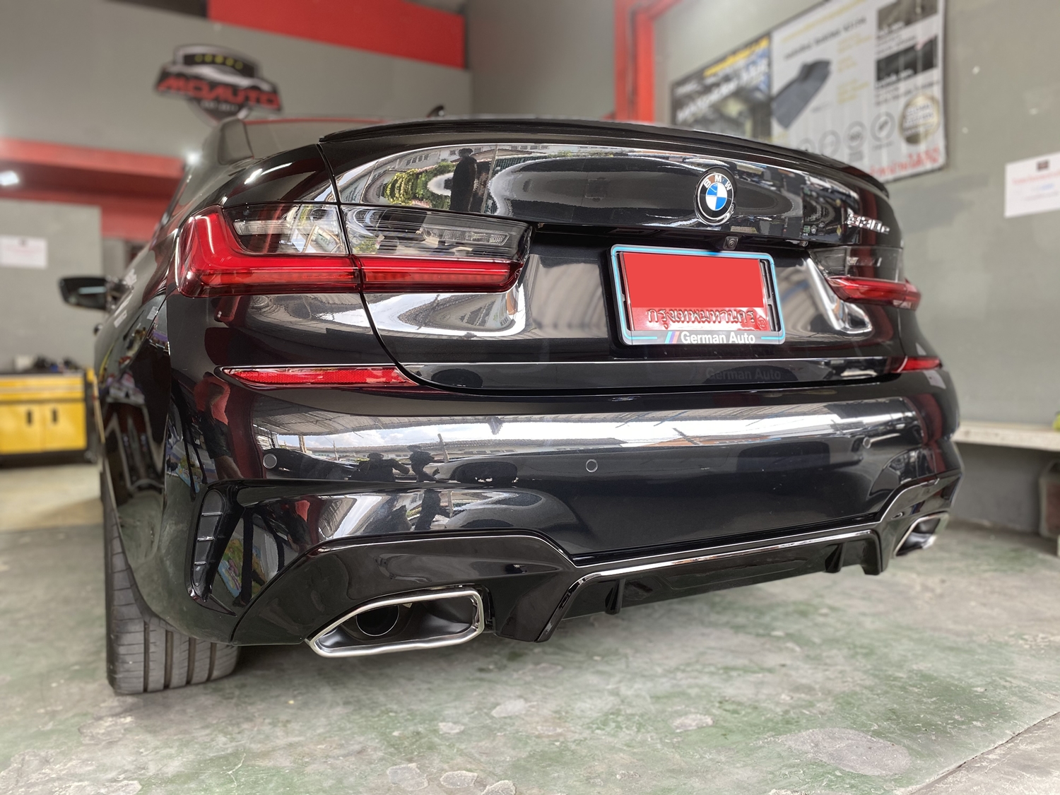 DIFFUSER ท้ายททรง M340i + ปลายท่อใบไม้คู่ BMW G20