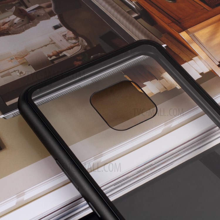 Case Huawei Mate 20 Pro / Pre-order * เคสถอดออกกรอบโลหะแม่เหล็ก + กระจกนิรภัยกลับปกคลุม - ดำ *