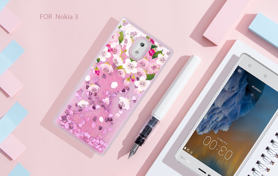 Case Nokia 3 / Pre-order * เคส ซอฟท์Silicon อัลตร้าบาง+ G Litterเหลวดาวตกทรายเลื่อมใส *