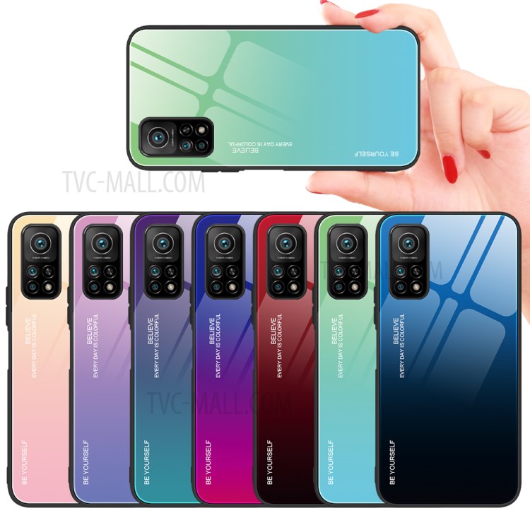 Case Xiaomi Mi 10T 5G / Mi 10T Pro 5G # Pre-order * เคสกระจกนิรภัยปกหลัง ไล่โทนสีแบบ Painted *