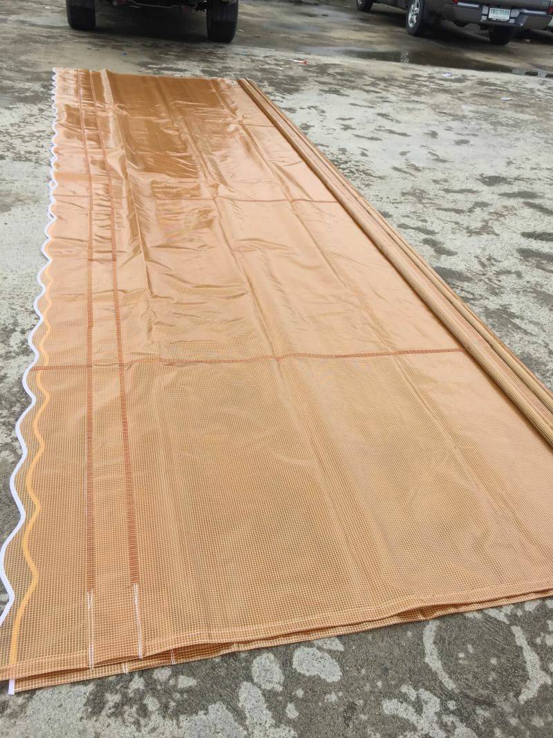 ผ้าใบชักรอก กว้าง 6เมตร สูง 5มตร (ไม่รวมเสาค้ำ) กันสาดผ้าใบ ชักรอกผ้าใบ ผ้าใบม้วนขึ้นลง ผ้าใบม้วนเก็บได้ ผ้าใบตลาดนัด มีทุกสี 6m x 5m