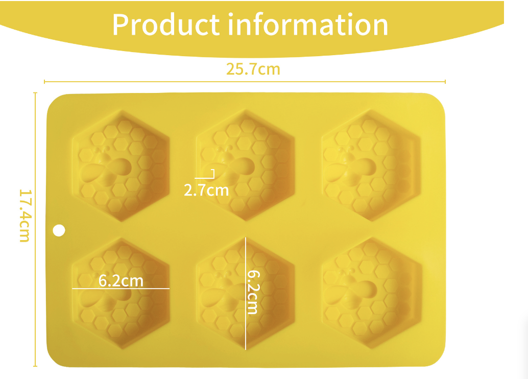 แม่พิมพ์ซิลิโคนรังผึ้ง 7*7*2.5 CM 60 g 005144