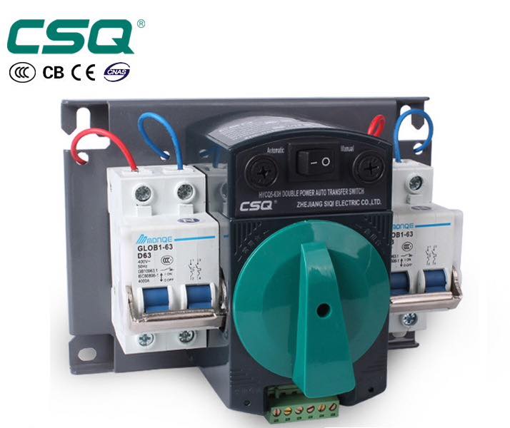 ATS CSQ เอทีเอสสวิทช์ สวิตช์เปลี่ยนแหล่งจ่ายไฟฟ้าอัตโนมัติ (CSQ Automatic Transfer Switch) 220V 1 phase 32A