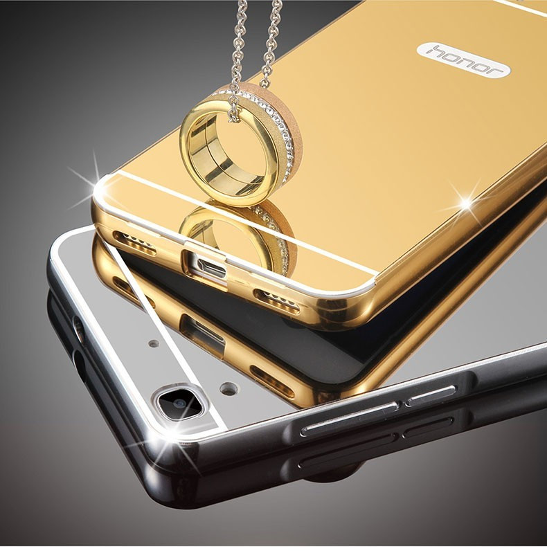 Case Huawei Y6ii / Pre-order * Bumpers 2in1 แกร่งกันชนโลหะ + พลาสติกแผ่นหลังเงาเหมือนกระจก *