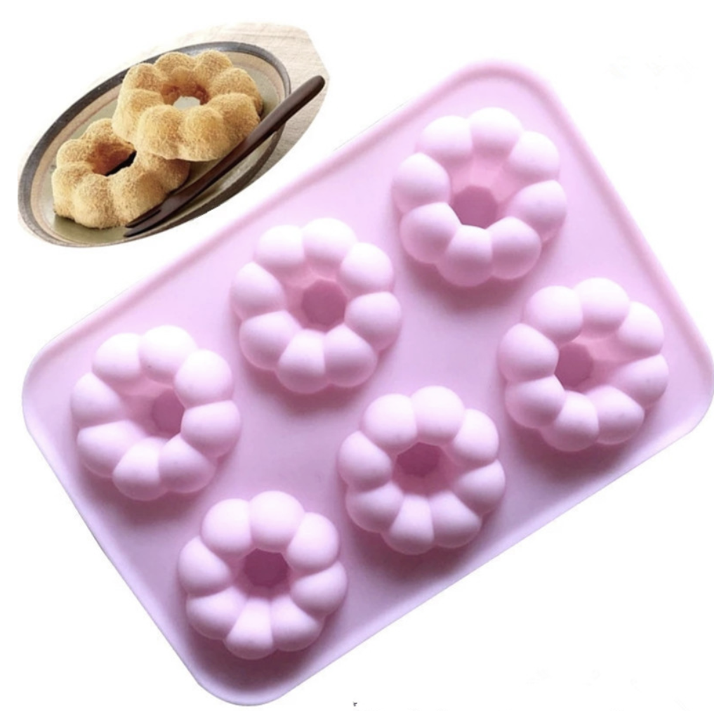 แม่พิมพ์ซิลิโคน โดนัท พอนเดอริง 6 ช่อง 6.5*1.5 cm 35 g 005350