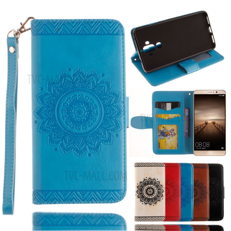 Case Huawei Mate 9 / Pre-order * ผิวนูนดอกไม้ Mandala กับเชือกเส้นเล็ก *