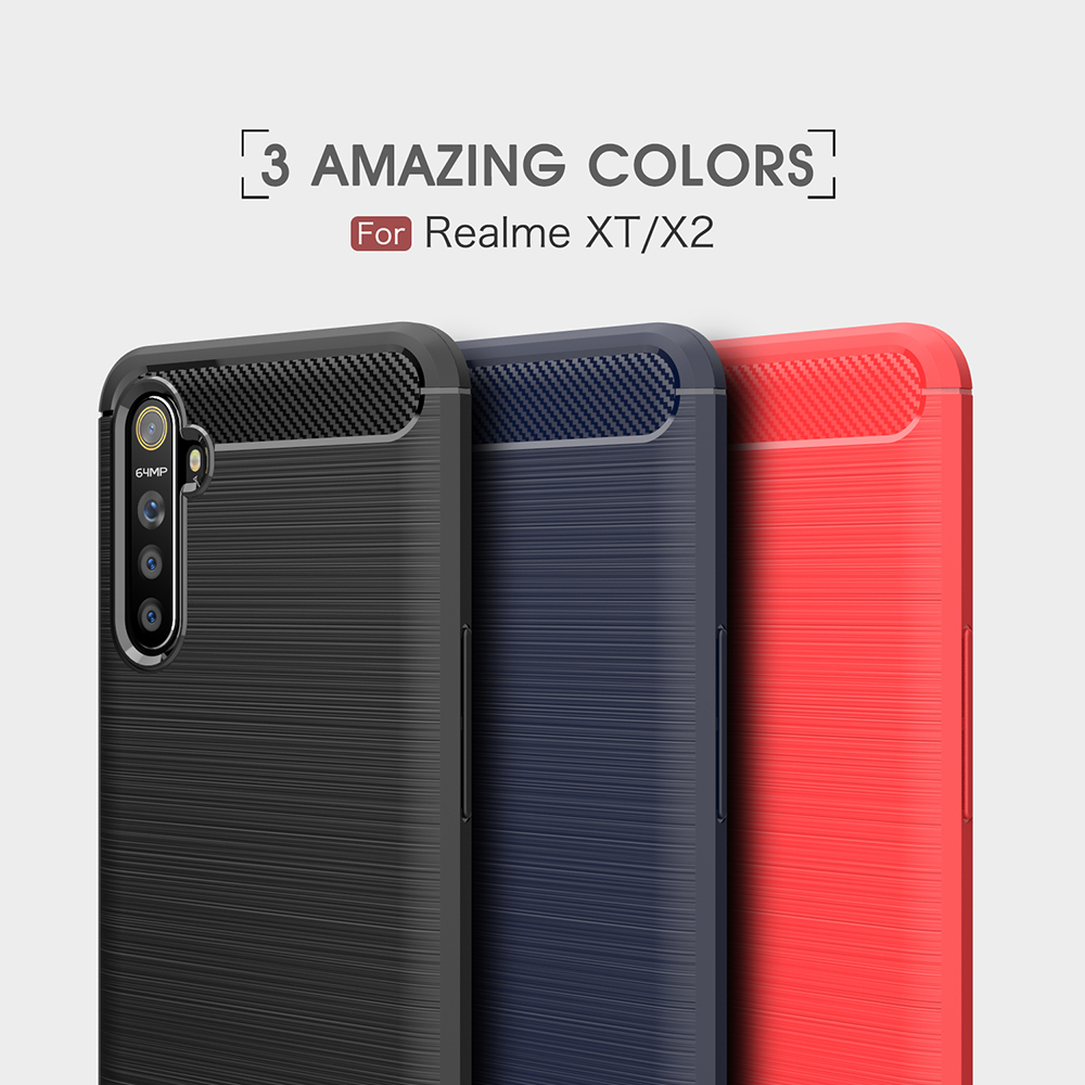 Case Realme XT / Pre-order * เคส TPU เนื้อคาร์บอนไฟเบอร์ ทำจากวัสดุ TPU คุณภาพสูงปลอดสารพิษและทนทาน *