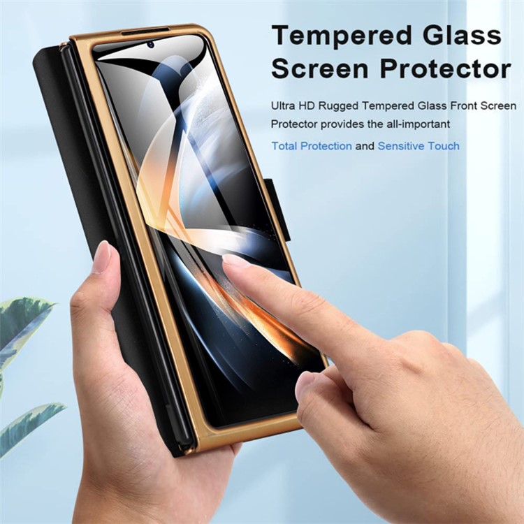 Case Samsung Galaxy Z Fold 5 # Pre-Order * เคสกันกระแทกช่องเสียบปากกา PU + PC ขาตั้งพร้อมฟิล์มกระจกนิรภัย *