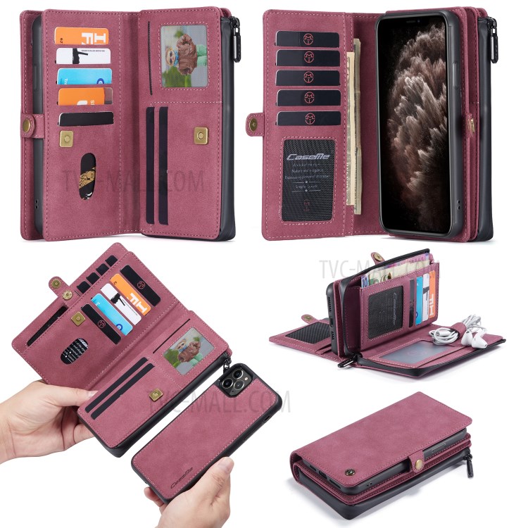 Case iPhone 11 Pro Max / Pre-order * CASEME 018 Series กระเป๋าสตางค์หนัง 2-in-1 เคสกระเป๋าโทรศัพท์พร้อมช่องเสียบการ์ดหลายช่อง *