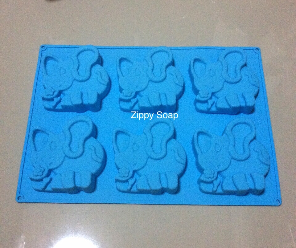 แม่พิมพ์ซิลิโคน ช้าง 6 ช่อง 8*2.6*1 cm