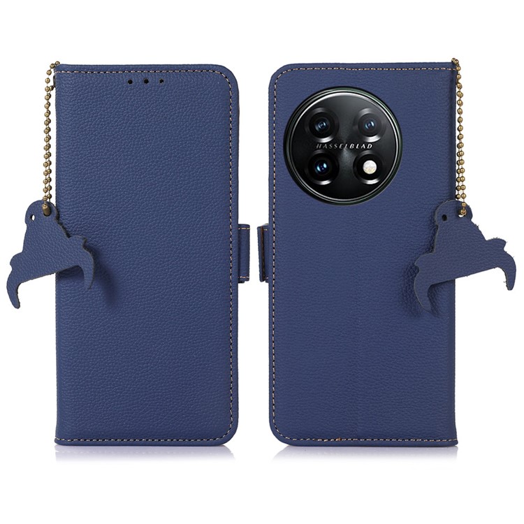 Case OnePlus 11 5G # Pre-Order * เคสหนังแท้ RFID Blocking Wallet Phone Cover with Stand *