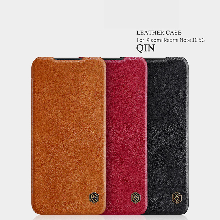 Case Xiaomi Redmi Note 10 5G # Pre-Order * NILLKIN Qin Series เคสหนัง PU ระดับพรีเมียม *