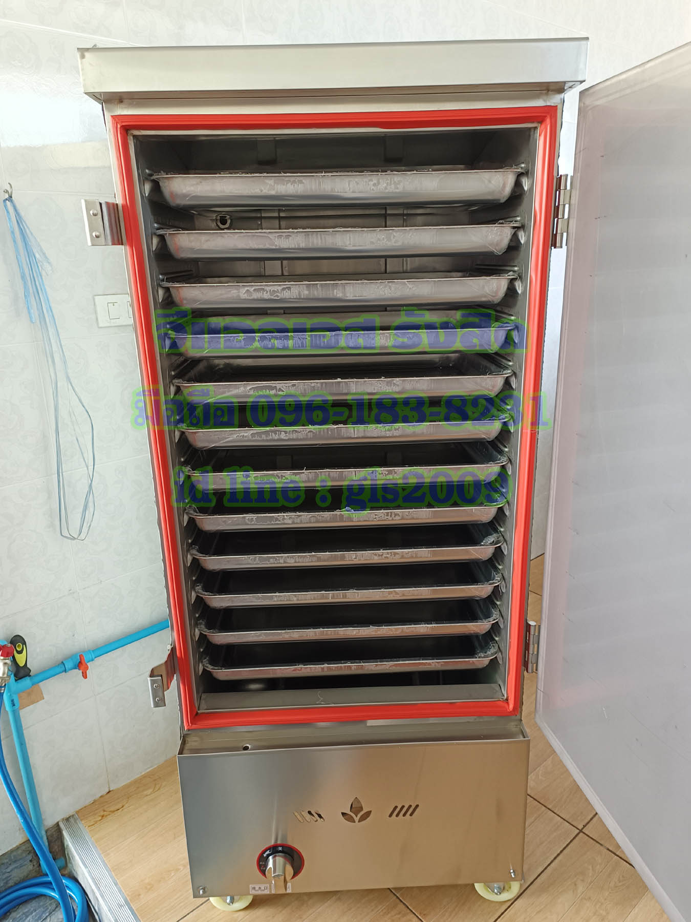 ตู้หุงข้าวไอน้ำ12ถาดใช้แก๊ส