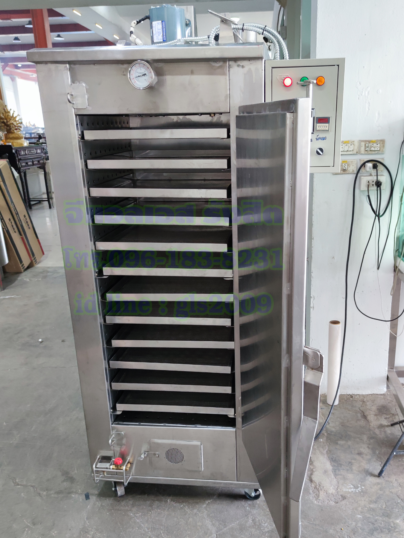 ตู้อบลมร้อนไฟฟ้า10ชั้นสแตนเลส