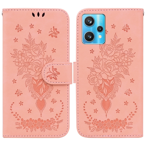 Case Realme 9 4G # Pre- Order * เคสกระเป๋าสตางค์พิมพ์ลายนูนผีเสื้อกุหลาบ *