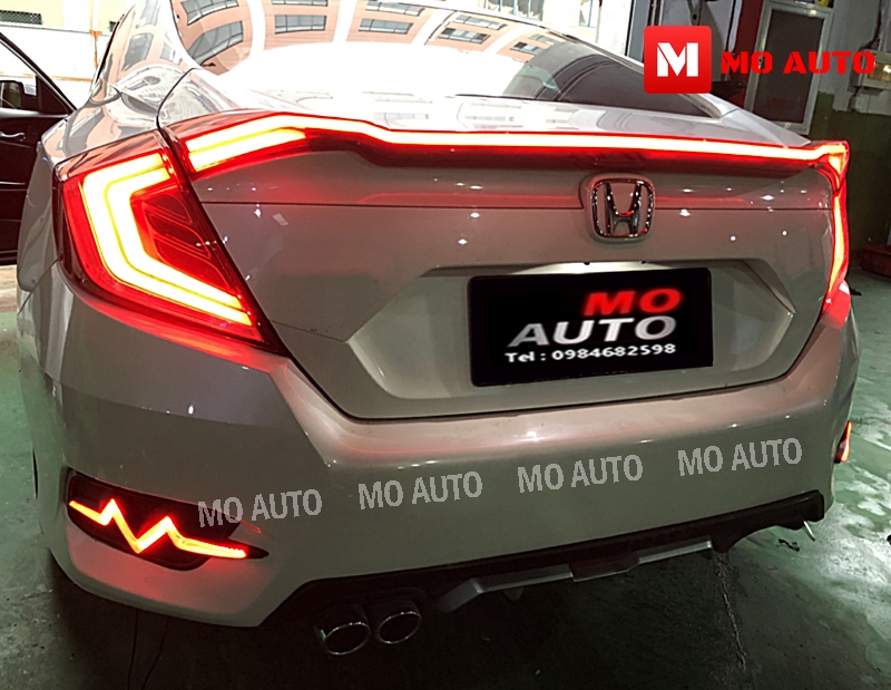 ไฟกันชนหลัง ทรงสายฟ้า V2 CIVIC FC 2016-2021