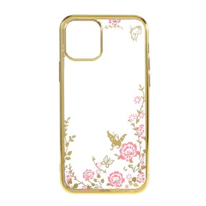 Case iPhone 12 / 12 Pro # Pre-Order * เคส TPU พิมพ์ลายดอกไม้ Electroplated Rhinestone การออกแบบดอกไม้และผีเสื้อที่หรูหรา *