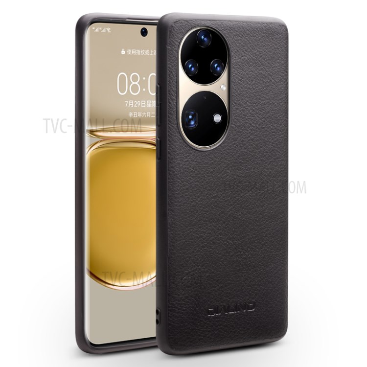 Case Huawei P50 Pro # Pre-Order * QIALINO Anti-Drop Light ฝาครอบโทรศัพท์หนัง Cowhide ชั้นบนสุดมีสไตล์ *