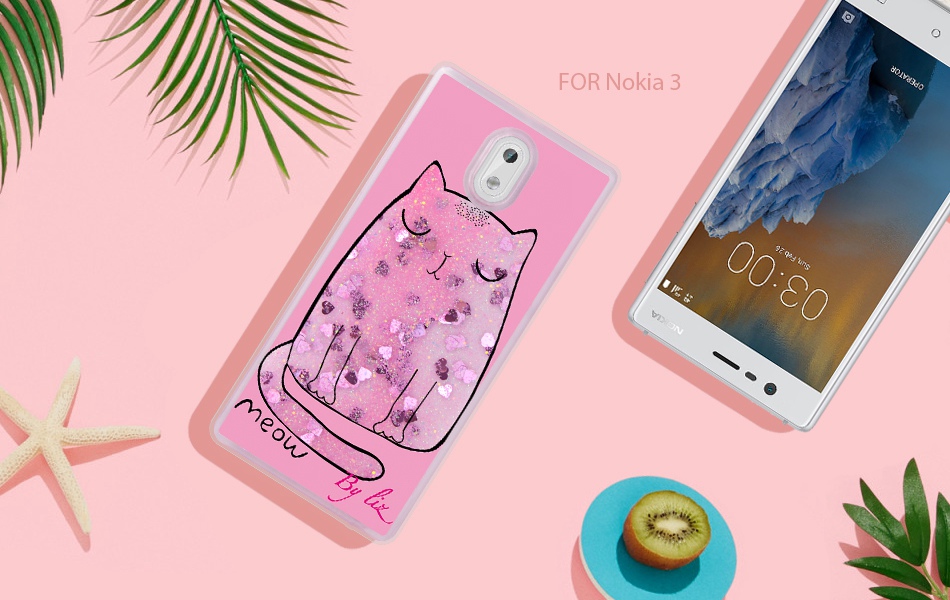 Case Nokia 3 / Pre-order * เคส ซอฟท์Silicon อัลตร้าบาง+ G Litterเหลวดาวตกทรายเลื่อมใส *