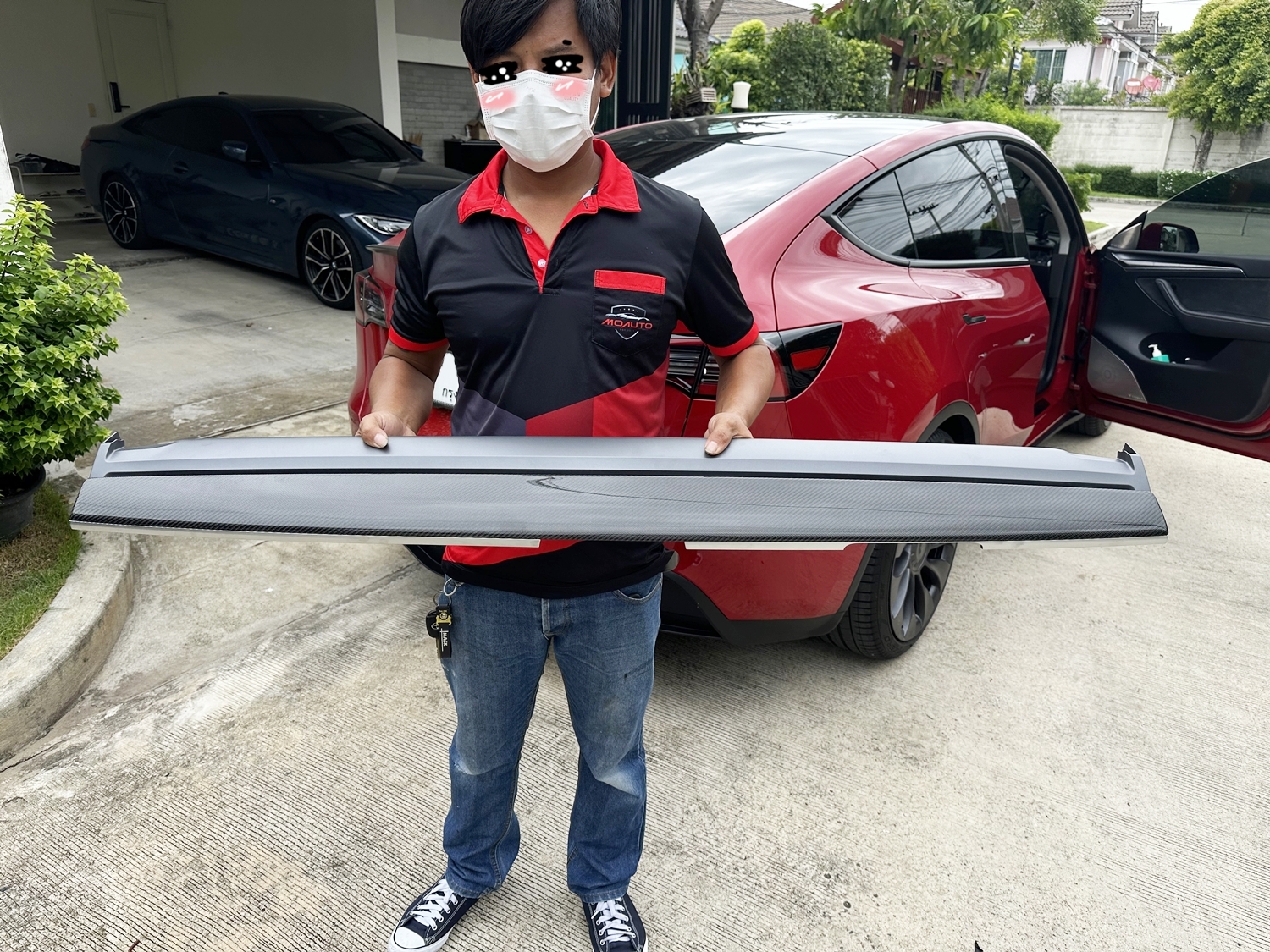 คอนโซลหน้าคาร์บอนแท้ Tesla Model 3