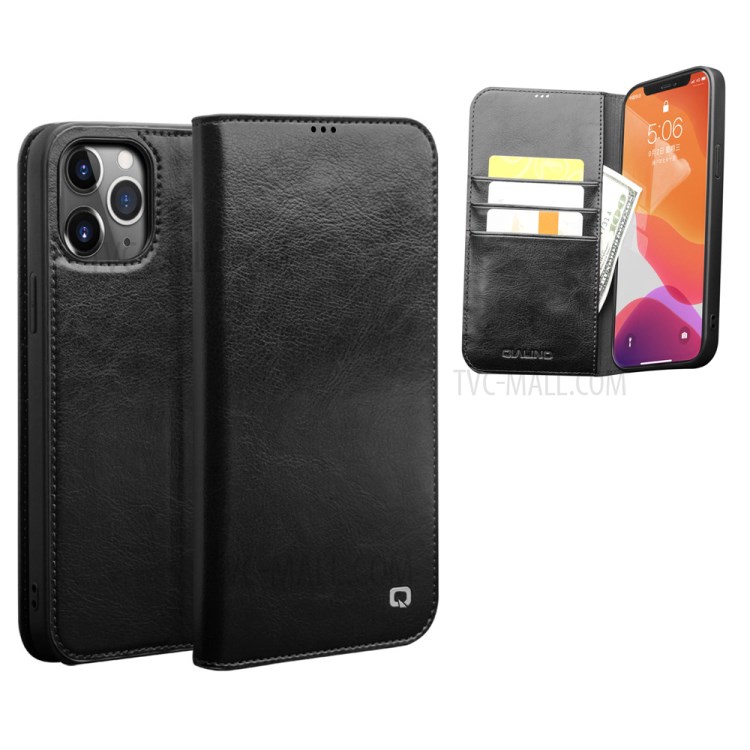 Case iPhone 12 Pro Max / Pre-Order * QIALINO ของแท้ Cowhide Leather Wallet Cover *