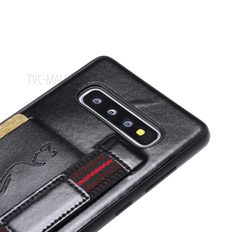 Case Samsung Galaxy S10 / Pre-Order * Finger Grip Holder หนังเคลือบ Holder TPU ช่องบัตร *