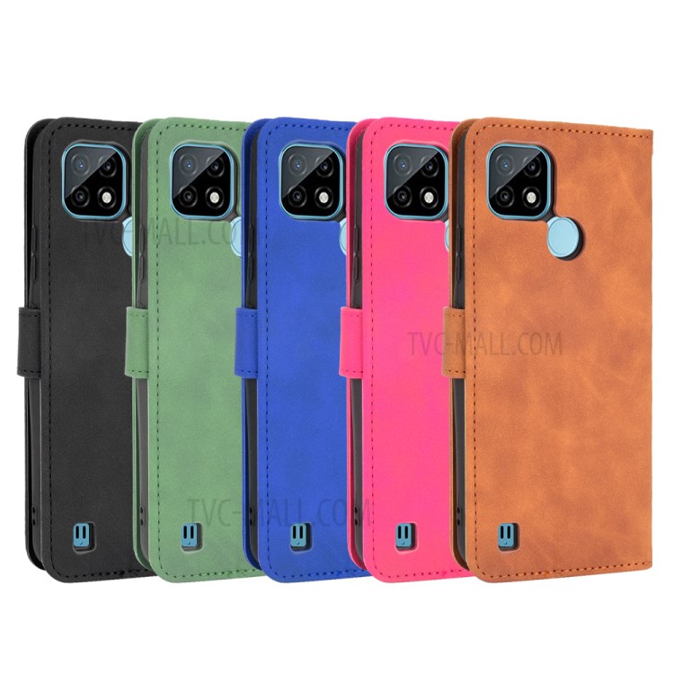 Case Realme C21 # Pre- Order * เคสกระเป๋าสตางค์หนัง PU แบบสัมผัสผิวพร้อมขาตั้ง *