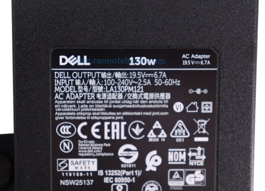 Adapter Dell 130W 7.4*5.0mm แท้ รับประกันศูนย์ Dell 90 DAY 19.5V 6.7A สายชาร์จโน๊ตบุ๊ค Dell 130W ลดราคาพิเศษ