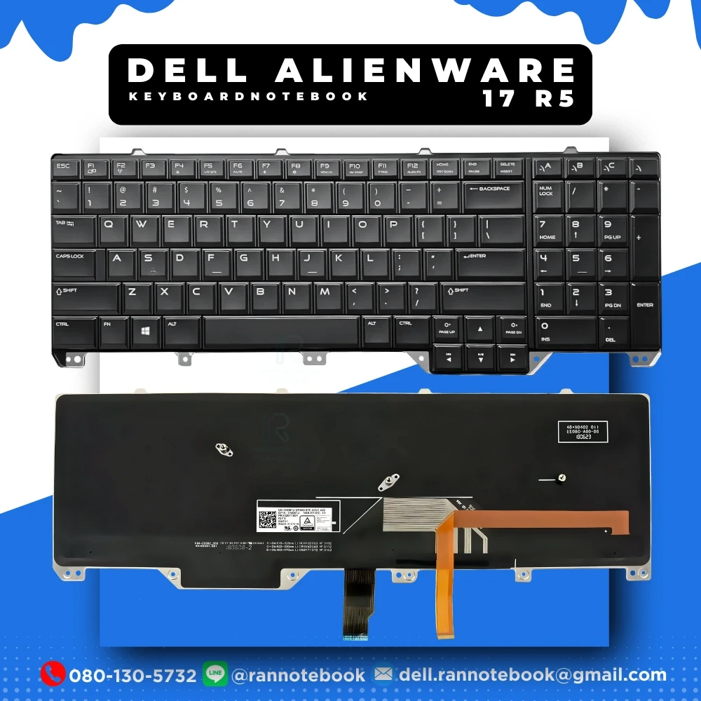 คีย์บอร์ด โน๊ตบุ๊ค Dell Alienware 17 R5 แท้ประกันศูนย์ Dell