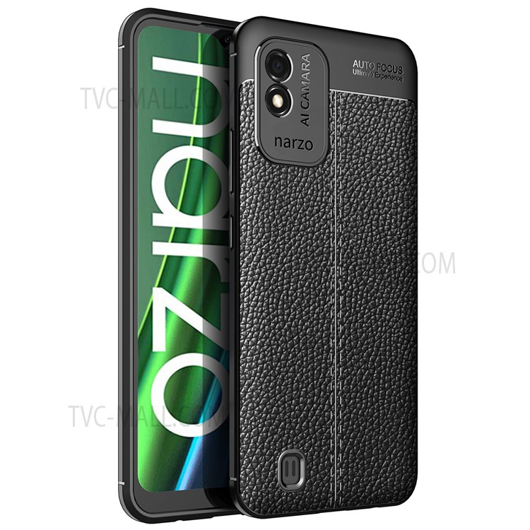 Case Realme narzo 50i # Pre-Order * เคส Slim Shockproof Litchi Texture แบบยืดหยุ่น TPU *