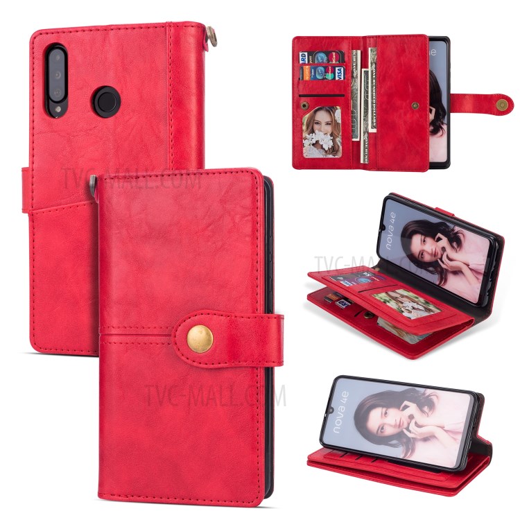 Case Huawei P30 Lite / Pre-Order * เคสสไตล์ย้อนยุคหนัง PU แยกช่องสำหรับเก็บบัตรเครดิต ID และเงินสด *
