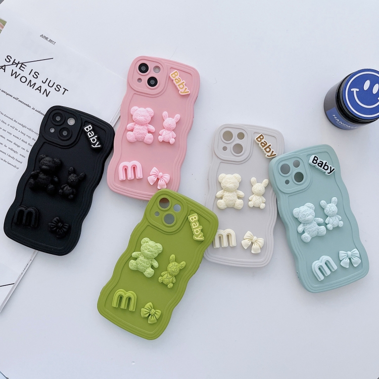 Case iPhone 11 # Pre-order * Wave Edge 3D M เคสโทรศัพท์ซิลิโคน Bear Bunny *