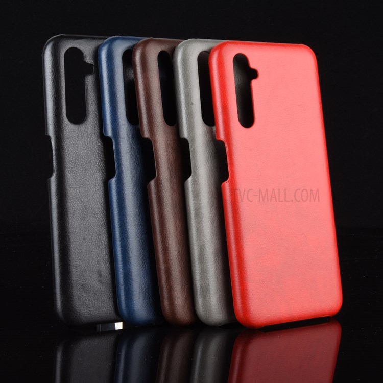 Case Realme 6 Pro / Pre-Order * เคสผิว Litchi Skin Leather Coated PC Cover หนัง PU เคลือบผิวป้องกันลายนิ้วมือ *