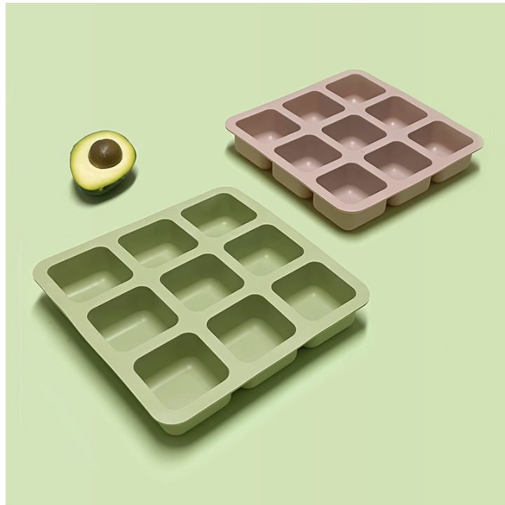 แม่พิมพ์ซิลิโคน สี่เหลี่ยมขอบมนพร้อมฝา 9 ช่อง 125g 6*6*3.5cm 005256